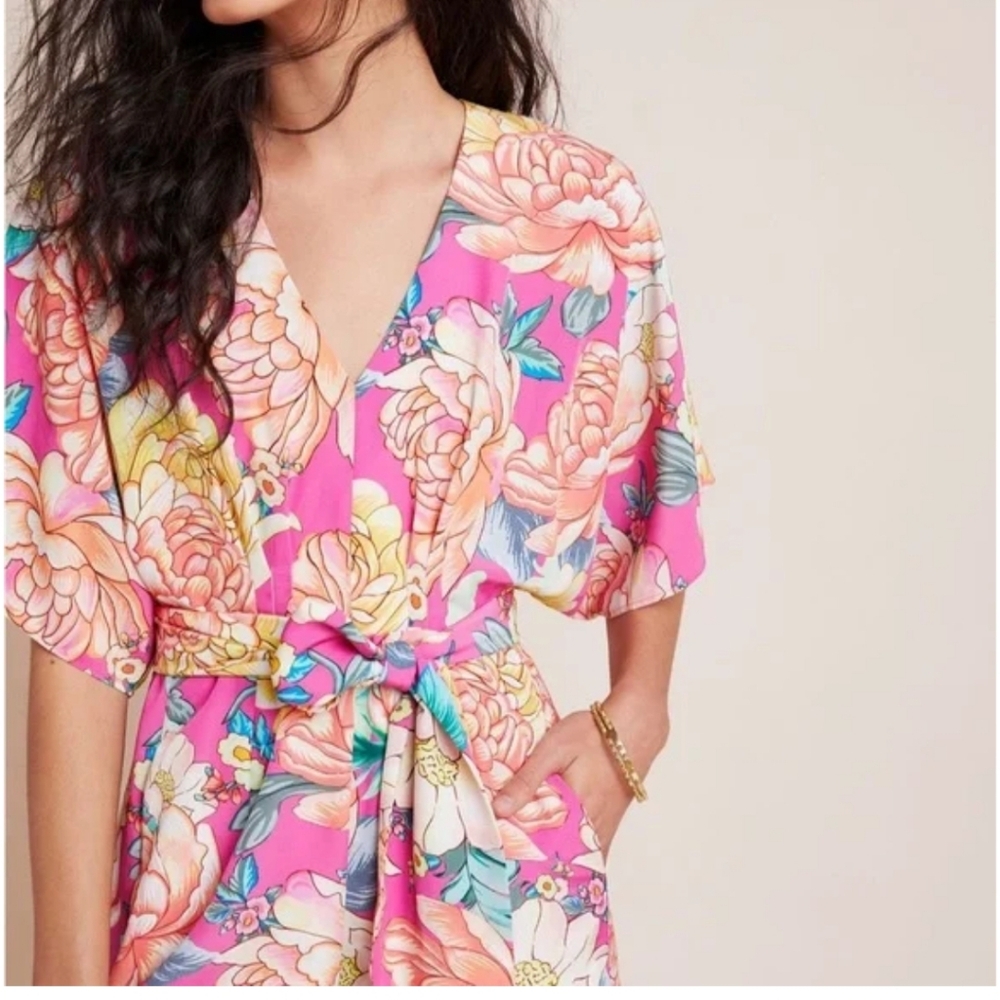 Farm Rio Floral Wide-Leg Jumpsuit - Picture 4 of 6